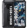 BLACKVIEW Telefono robusto Blackview BV6200 Pro Android 13 6.56 '' Helio P35, smartphone da 6 GB + 128 GB 13000 mAh con telefono cellulare NFC a ricarica rapida da 18 W - Black