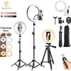 BAODELI 10 "26 cm LED Selfie Anello Luce Fotografia Video Luce RingLight Supporto per telefono Treppiede Luce di riempimento Lampada dimmerabile Trepied Streaming