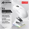 Attack Shark Mouse ATTACK SHARK X6, connessione tri-modale Bluetooth PAW3395, base di ricarica magnetica touch RGB, mouse da gioco macro - X6 White