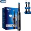 Oral B Pro 4 Spazzolino ultra elettrico Rotazione 3D Sensore di pressione spazzolino ricaricabile 4 modalità di spazzolatura Temporizzatore da 2 minuti - pink
