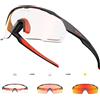 KAPVOE Occhiali da bicicletta Occhiali da sole fotocromatici Occhiali sportivi MTB Occhiali da ciclismo per bici da strada per esterni UV400 Uomo Donna - K91-PH-RE-1L-05