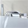 Rubinetto a cascata per vasca da bagno a 5 fori argento Rubinetto per vasca cromato Miscelatore per lavabo Set di rubinetti per doccetta - Silver