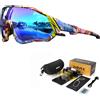 KAPVOE occhiali da ciclismo polarizzati occhiali da bicicletta da esterno UV400 5 lenti intercambiabili occhiali da sole sportivi Unisex per uomo donna - K9408-Q-5L-03