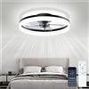 IRALAN Semplice telecomando per ventilatore da soffitto a LED con regolazione infinita 6 livelli di velocità del vento Ventilatore lampadario soggiorno camera da letto -