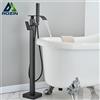 rozin Rubinetto doccia per vasca da bagno nero rubinetto per vasca da bagno quadrato in ottone a pavimento rubinetto miscelatore per acqua calda e fredda a cascata - Faucet PH5