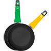 Set di 2 padelle da 22 cm verdi + 26 cm giallo in alluminio forgiato, induzione, arcobaleno CASA BENETTON