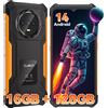 Cubot KingKong ES Smartphone Android robusto ultrasottile, 16 GB di RAM (6 GB + 10 GB), 128 GB di ROM, schermo da 6,56" 90 Hz, fotocamera da 48 MP, telefono 4G - Black
