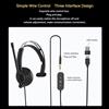 NUROUM HP11-SU AI Cuffie USB cablate per call center a orecchio singolo con cancellazione del rumore con microfono per PC portatile con controllo in linea - Black