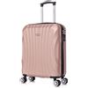 Valigia da cabina in ABS 55x40x20 cm 44 L - 20 pollici 4 ruote a 360º per Ryanair | getto facile | Volo Vueling | iberia | WizzAir - Nero/Blu/Oro -