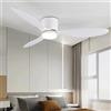 Lux&vitae Ventilatori da soffitto da 42 pollici da 52 pollici con luci Ventilatori a motore CC a 3 colori a 6 velocità Ventilatori decorativi da pavimento basso con telecomando con illuminazione -