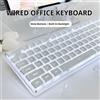 EWEADN GX710S Tastiera da ufficio silenziosa, pannello interamente in metallo 104 tasti cablati con copritasti Water Drop, per giochi e ufficio Bianco e nero