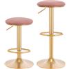 WOLTU 2 sgabelli da bar ergonomici con poggiapiedi 360 ° Sgabello da pranzo girevole Sgabello da bancone regolabile in altezza per cucina bistrot bar - Colore rosa