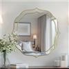 BORWART Specchio da parete grande Specchio decorativo moderno Specchio con accenti a forma di fiore Bordo dorato smussato per corridoio, soggiorno, camera da letto -