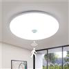 DELIPOP Plafoniera a LED, Lampada da soffitto a LED con sensore di movimento 36W 2800LM 6500K Bianco freddo, IP54 impermeabile -