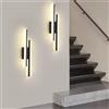 DELIPOP Lampada da parete moderna a LED dimmerabile a forma di linea 3000K/4000K/6000K per camera da letto, soggiorno, corridoio, ingresso nero -