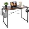 AuAg Homfa Scrivania Computer PC Scrivania Tavolo per laptop Home Office Scrivania da lavoro scolastica Stabile con organizer 100 x 50 cm - Brown