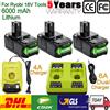bonacell Adattatore per batteria agli ioni di litio Bonacell per Ryobi 18V 6A, batteria di ricambio per utensili elettrici Ryobi 18V per P107 RB18L50 RB18L20 P108