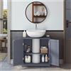 1 pz bianco 60x60x30cm sotto il lavandino mobiletto portaoggetti per bagno mobiletto lavabo in legno armadio da pavimento con 2 ante ripiani in MDF - Grigio
