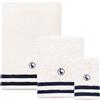 Set asciugamani da bagno in cotone 100% 500GSM White El Goose - (Viso 30x50 cm + Mani 50x90 cm + Doccia 70x140 cm) -