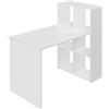 WOLTU Tavolo angolare da ufficio per scrivania da computer in legno bianco con ripiano portaoggetti 120x63 cm postazione di lavoro per studio soggiorno camera da letto - BIANCO