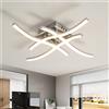 DELIPOP Plafoniera a LED da 24 W, lampadario dal design moderno curvo, 4000 K, 2400LM, luce bianca neutra per soggiorno, camera da letto, cucina -