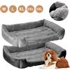 Letto per cani Gatti Cuccia per cani Materasso per cani Divano letto per cani Grande nido quadrato in peluche per cani di piccola taglia media Forniture per animali domestici - Grigio