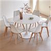 EGOONM Tavolo da pranzo rotondo da 110 cm e set di sedie da pranzo da 6 pezzi per cucina, scrivania da studio, tavolino da caffè, sala da pranzo bianco/nero - Black Dining Sets
