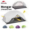 Naturehike Mongar Tenda per 2 persone Tenda da viaggio portatile ultraleggera da campeggio impermeabile professionale in nylon 15D/20D con tappetino - 20D Gray