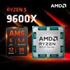 AMD Processore AMD Ryzen 5 9600X 5,4 GHz 6 core 12 thread 38 MB di cache di gioco 4NM TDP 65W Socket AM5 CPU da gioco Zen 5 Grafica integrata -