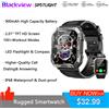 Blackview Nuovo Smart Watch 2.01 ''Display HD Orologi da uomo per esterni con illuminazione di emergenza Chiamata Bluetooth Smartwatch impermeabile - Black