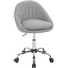 WOLTU Sedia ergonomica per trucco cosmetico Sedia da ufficio girevole con ruote Sedia da scrivania per la camera da letto dello studio di scrittura domestica - velvet grey