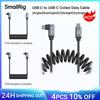 smallrig Cavo dati a spirale SmallRig da USB-C a USB-C Supporto trasferimento dati ad alta velocità da 20 Gbps e ricarica rapida PD 100 W per fotocamera 4793/4792