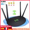 KuWfi 300Mbps CAT4 4G Router CPE Router Wifi wireless 2.4G Modem LTE con slot Micro USim RJ45 WAN Porta LAN Antenna esterna WPS - CPE812-Black