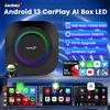 CarlinKit S2 CarPlay Ai Box LED Android 13 Streaming Box 64G/128G Qualcomm schermo diviso a 8 Core sistema intelligente per auto riproduci Video