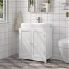WOLTU Mobile da bagno Portaoggetti da bagno sotto il lavandino Organizer con 2 ante Vanity Unit da terra 30x60x50,5 cm Mobili da toilette - Gray
