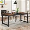 Tribesigns Tavolo da pranzo Tribesigns, tavolo da cucina industriale per 6-8 persone, tavolo da pranzo rettangolare per sala da pranzo - Rustic Brown 03