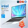 XIAORAN Computer portatile ultra sottile Windows 11 14.1 "12 GB RAM 512 GB 1 TB SSD Intel A3950 Notebook Gamer 1920 * 1080 Computer da studio per ufficio PC - Argento