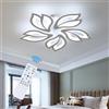 Riserva Lampada da soffitto a LED, plafoniera moderna a LED da 45 W dimmerabile con telecomando, lampada da soffitto in acrilico bianco a 5 teste di petalo -