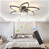 Ventilatore da soffitto con luce silenziosa, ventilatori da soffitto moderni dimmerabili a LED da 75 cm per interni con telecomando, per sala da pranzo, soggiorno -