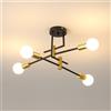 Tealight Nordic Magic Beans Design Led E27 Lampadario del soggiorno Illuminazione per camera da letto Sala da pranzo Studio Lampade domestiche Luce interna (senza lampadine) - Black