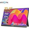 ARZOPA Monitor portatile 17.3 ''1080P HDR IPS Cavalletto Altoparlanti per PC Mac Telefono Xbox Switch PS HDMI USB Schermo esterno per laptop - 17.3 1080P 100sRGB