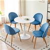 EGOONM Un set di 2/4/6 sedie da pranzo in velluto sedie nordiche con piedini in metallo per cucina, sala da pranzo, soggiorno, mobili da salotto blu - 2Pcs