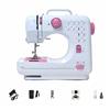 Macchina da cucire elettrica a 12 punti Macchina da cucire a doppio filo per uso domestico EU 220V Pulsante rosa -