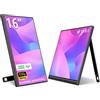 WUAWE Miglior regalo VEOUT Monitor portatile da gioco da 16 pollici da 60 Hz per laptop, display LCD 1200P FHD Secondo schermo esterno per computer per telefono - VEOUT-16-60-Red