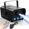 U'King 500W Macchina del fumo RGB 3 LED Macchina del fumo a colori misti con telecomando Eiettore di fumo da palco per DJ Halloween Natale