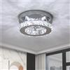 Tealight Plafoniera a LED, lampadario di cristallo da 12 W, plafoniera moderna a LED rotonda per camera da letto, cucina, corridoio, balcone, luce fredda 6500 K -