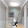 Oeegoo Plafoniera LED da 18 W con sensore di movimento radar, lampada da parete rotonda ultra sottile 4000 K per corridoio, scala, cucina, balcone -