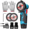 DWiusty 19500 giri/min 12V Mini smerigliatrice angolare rettificatrice batteria al litio ricaricabile smerigliatrice utensili elettrici da taglio - 2*battery