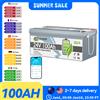 TCBWORTH 24V 100AH Bluetooth Lifepo4 Batteria integrata 100A BMS, oltre 7000 cicli, per motori da traina, marina, sistema solare per l'archiviazione domestica