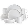 MALACASA Vancasso Set di posate in gres grigio chiaro da 16/32 pezzi Set di stoviglie in ceramica con smalto di sesamo con 4 pezzi Piatto da dessert/Tazza da zuppa/Tazza - Light Grey